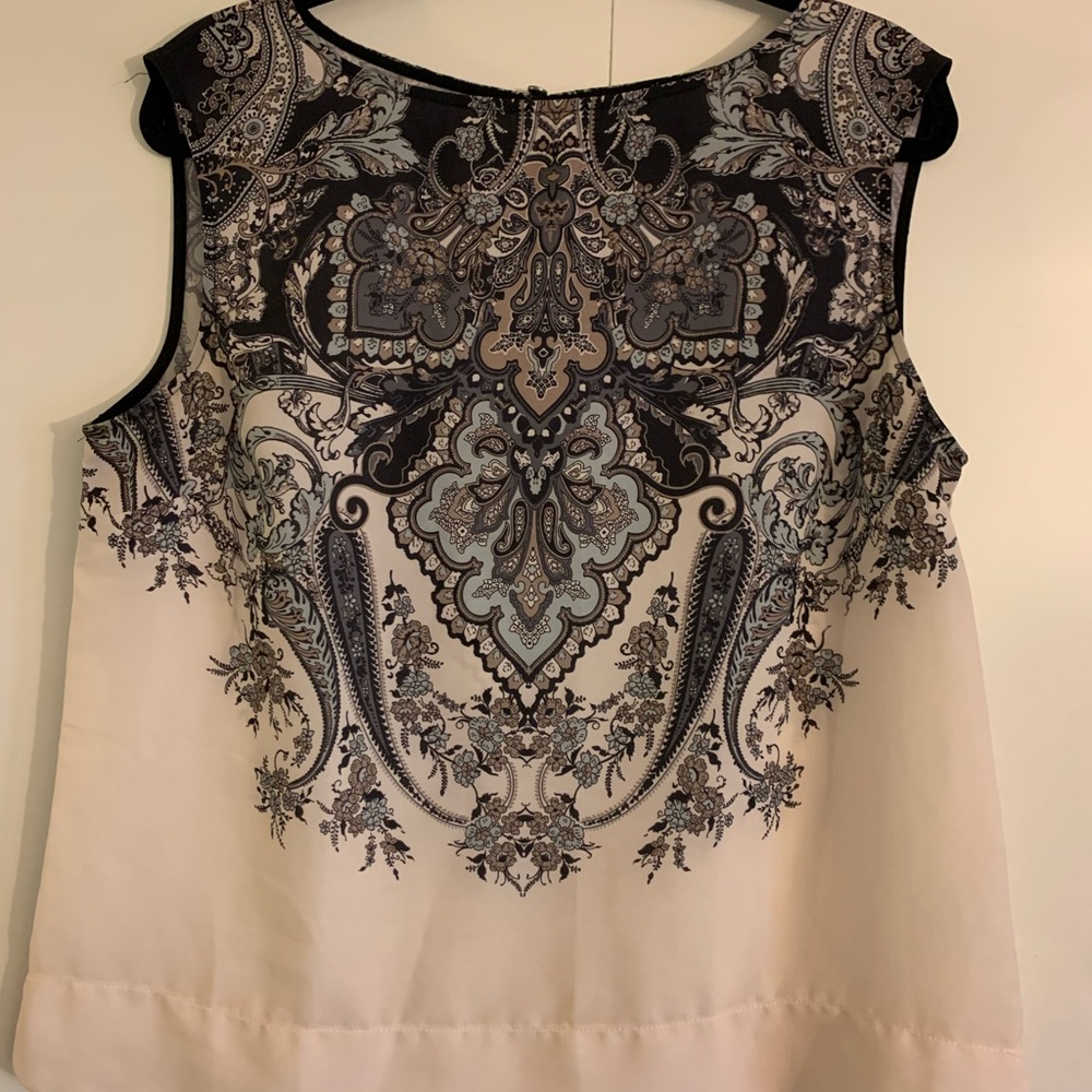 Adrianna Papell blouse with paisley pattern